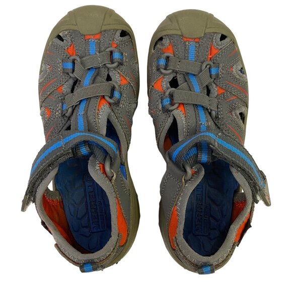 Merrell Hydro Grey Leather Athletic Outdoor Waterproof Sandals Toddler Boy 12M - Picture 5 of 11